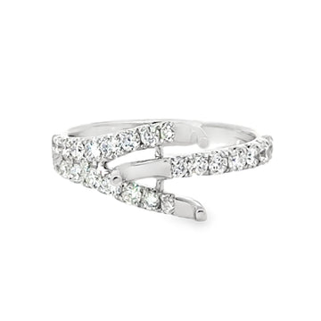 18kt White Gold Contemporary Natural Diamonds Semi-Mount Ring (0.71ct)