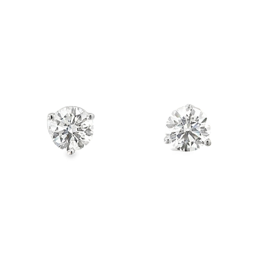 14kt White Gold Lab-Grown Round Diamond Studs (2.01ct)