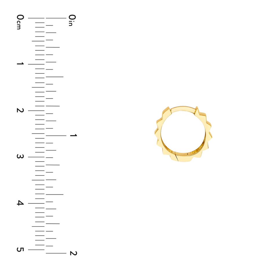 14kt Yellow Gold Ridged Polished Round Hoop Earrings (2.23g)
