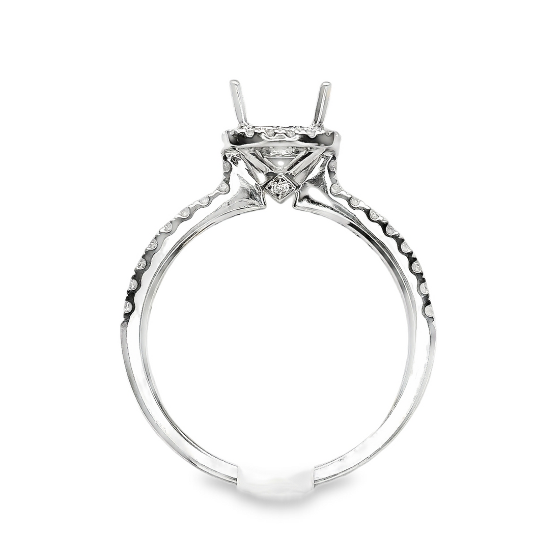 18kt White Gold Full-Cut Diamond Halo Semi-Mount Ring (.32ct)
