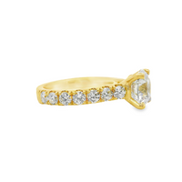 18kt Yellow Gold Lab-Grown Round Diamond Engagement Ring (4.49ct)
