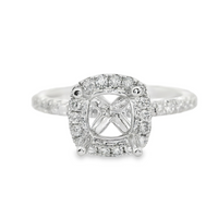 18kt White Gold Round Diamond Halo Semi-Mount Ring (.38ct)