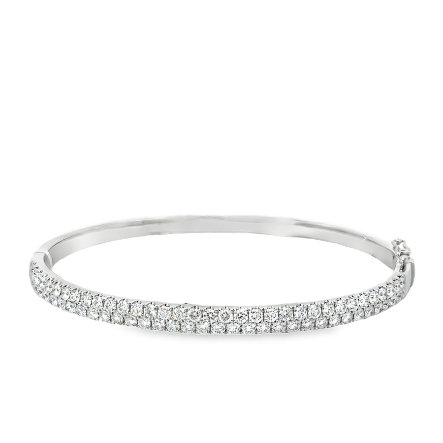 18K White Gold Diamond Bangle Bracelet (2.24ct)