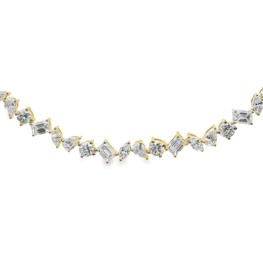 14kt Yellow Gold Multi-Shaped Lab-Grown Diamond Tennis Bracelet (5.53ct)