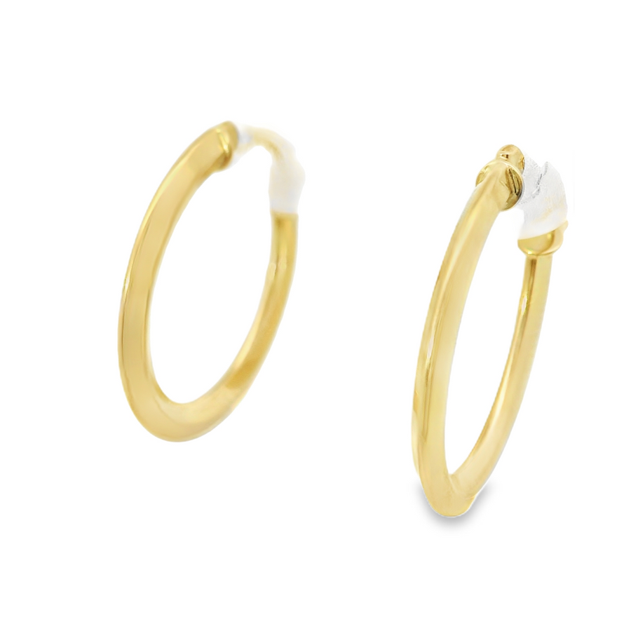 18kt Yellow Gold Italian Made Medium Hoop Earrings (.9g)