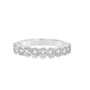 18kt White Gold Diamond Half Bezel Ring (0.95ct)