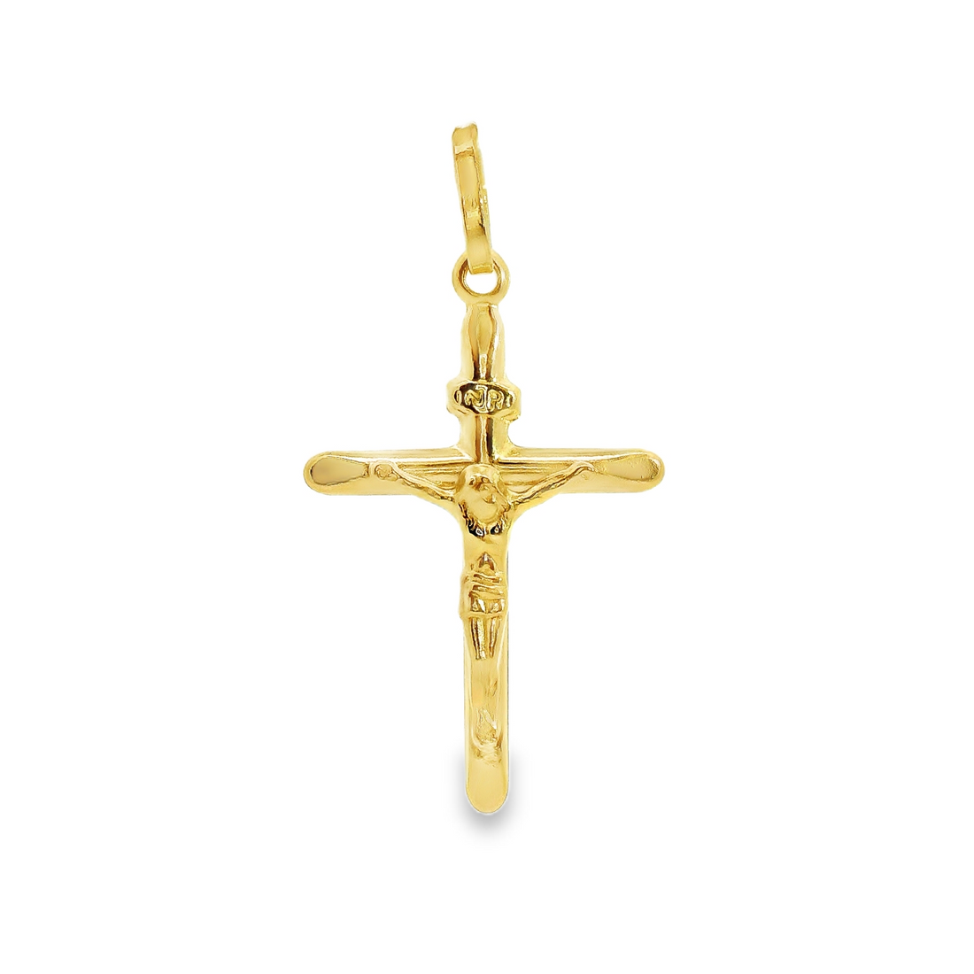 14kt Yellow Gold Italian Made Crucifix Pendant (.60g)