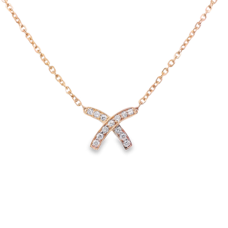 18kt Rosé Gold Natural Diamond Necklace (0.15ct)