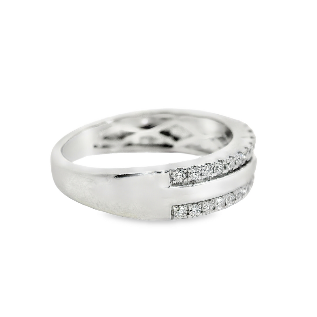 18kt White Gold Natural Round Diamond Wedding Ring (.41ct)