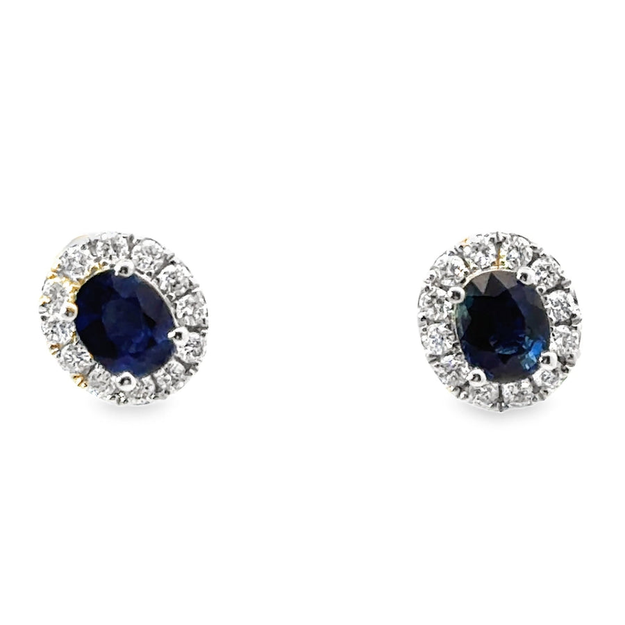 18kt White Gold Diamond and Natural Sapphire Earrings (1.34ct)