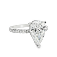 18kt White Gold Lab-Grown Pear & Natural Round Diamonds Engagement Ring (2.43ct)