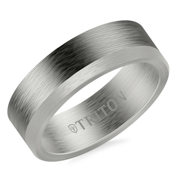 Triton 14kt White Gold and Tantalum Inlay 7mm Ring