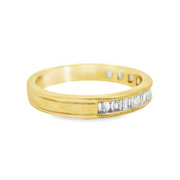 18kt Yellow Gold Natural Baguette Diamond Wedding Ring (.39ct)