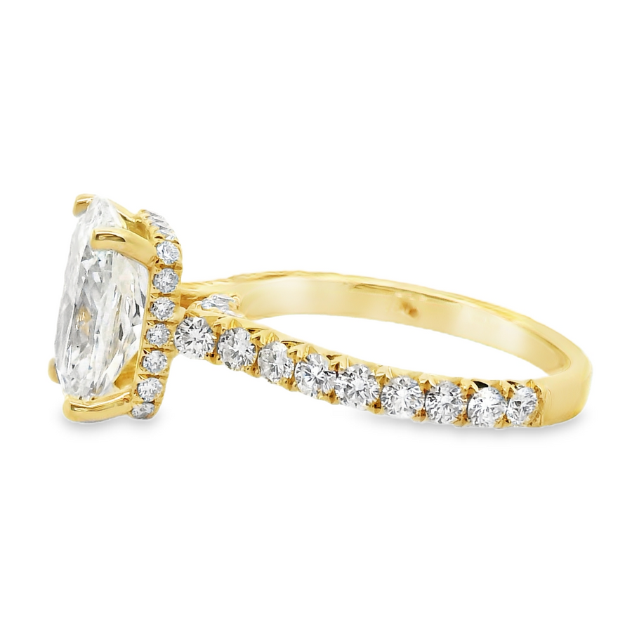 18kt Yellow Gold Lab-Grown Cushion Diamond Engagement Ring (3.99ct)