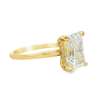 18kt Yellow Gold Lab-Grown Radiant Diamond and Natural Round Diamond Engagement Ring (2.78ct)