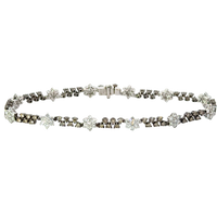 18kt White Gold Natural Round Diamond and Natural Chocolate Diamond Tennis Bracelet (2.88ctw)