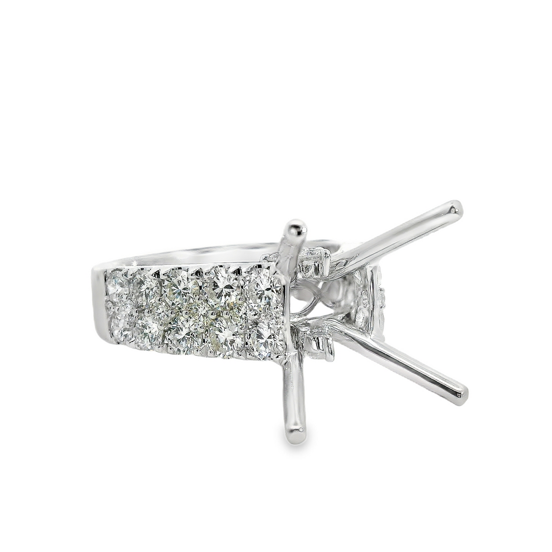 18kt White Gold Natural Round Diamond Semi-Mount Ring (1.80ct)