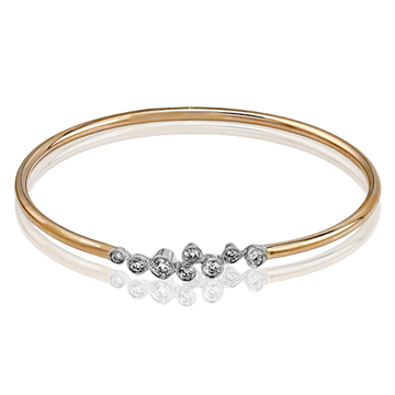 Simon G 18K White and Rose Gold Diamond Bangle (.55ct)