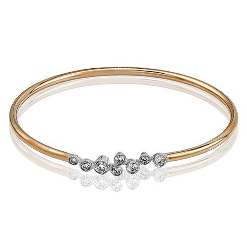 Simon G 18K White and Rose Gold Diamond Bangle (.55ct)