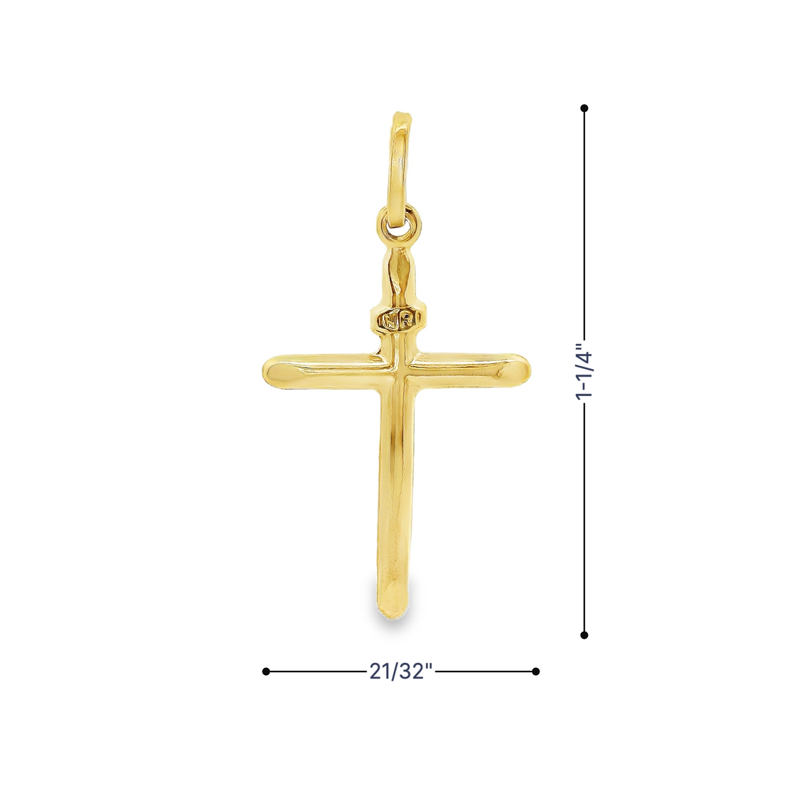 14kt Yellow Gold Italian Made Cross Pendant (.95g)
