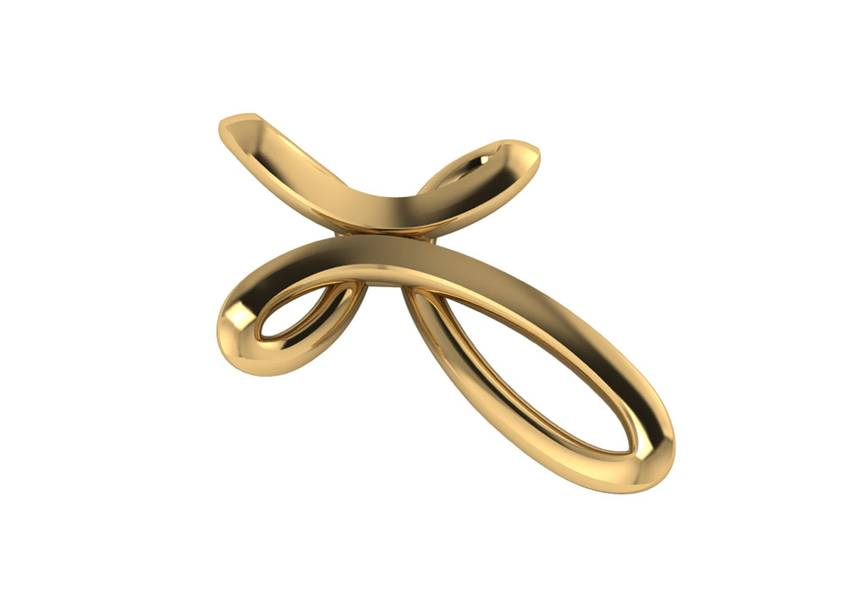 14kt Yellow Gold Ribbon Cross Pendant (1.4g)