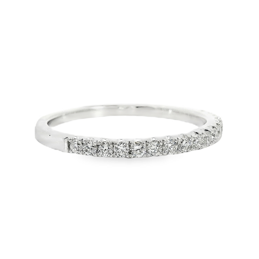 18kt White Gold Natural Round Diamond Wedding Ring (.29ct)