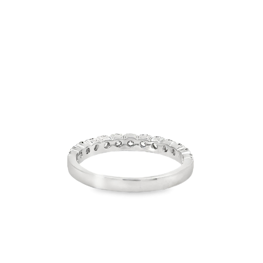 18kt White Gold Diamond Half Bezel Wedding Ring (0.63ct)