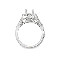 18kt White Gold Halo Natural Diamonds Semi-Mount Ring (0.66ct)