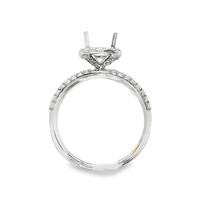 18kt White Gold Round Diamond Halo Semi-Mount Ring (.38ct)