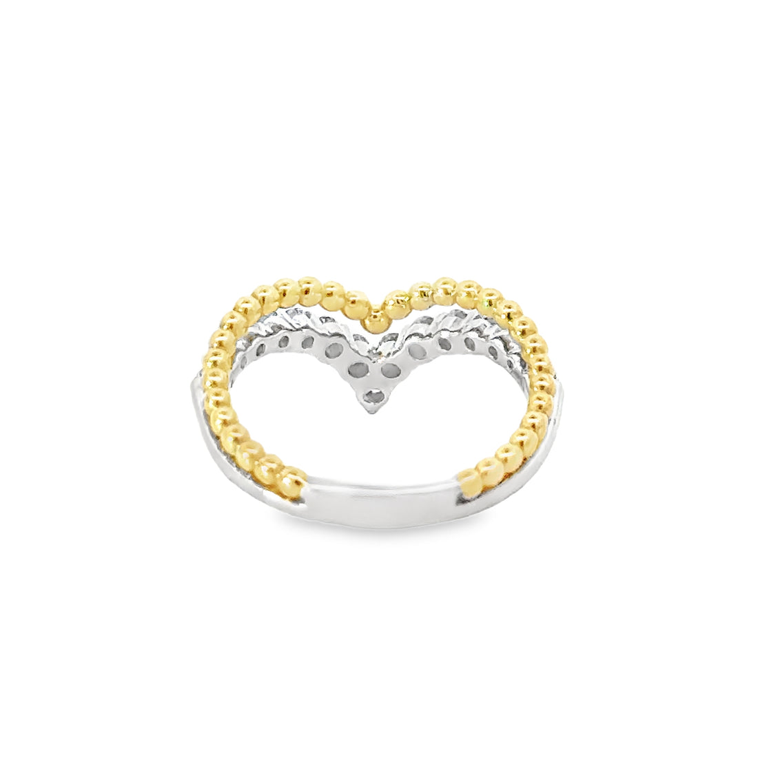 18kt Tu-Tone Gold Natural Diamond Free Form Ring (0.54ct)