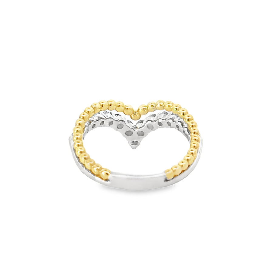 18kt Tu-Tone Gold Natural Diamond Free Form Ring (0.54ct)