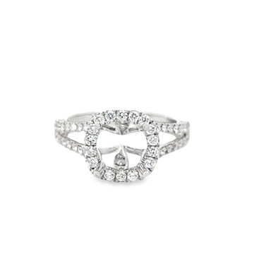 18kt White Gold Split Shank Natural Diamonds Semi-Mount Ring (0.78ct)