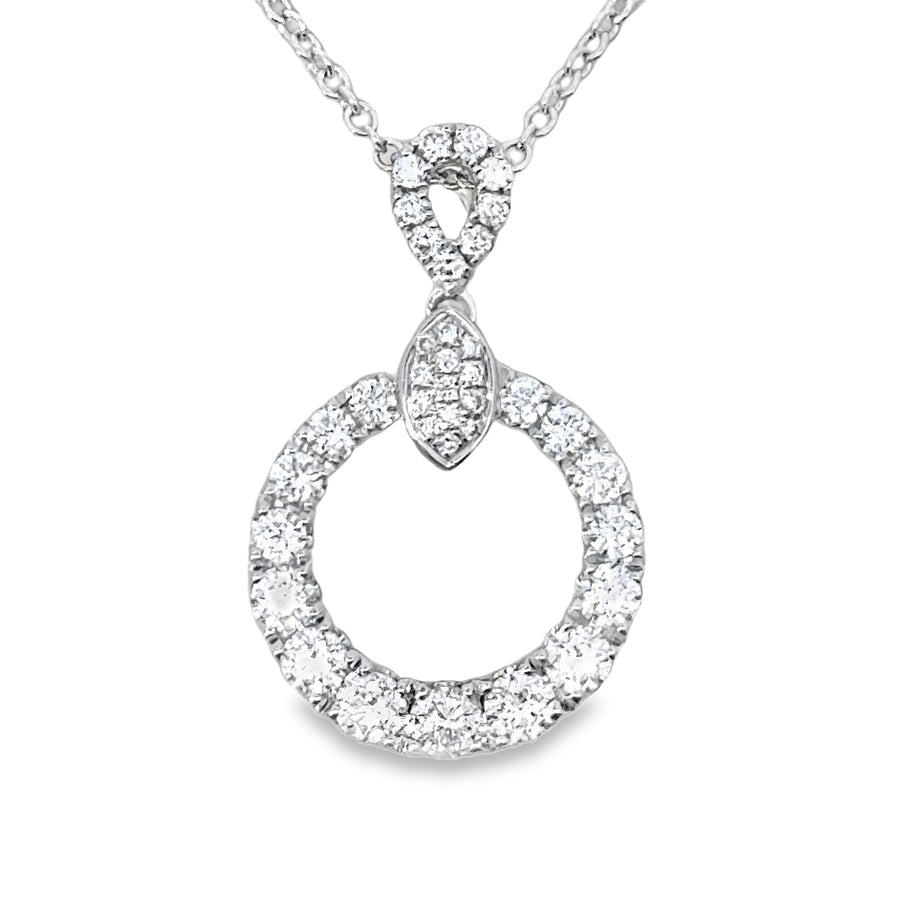 18kt White Gold Natural Diamond Free Form Pendant (0.8ct)