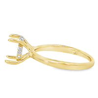 18kt Yellow Gold Hidden Halo Natural Diamonds Semi-Mount Ring (0.07ct)