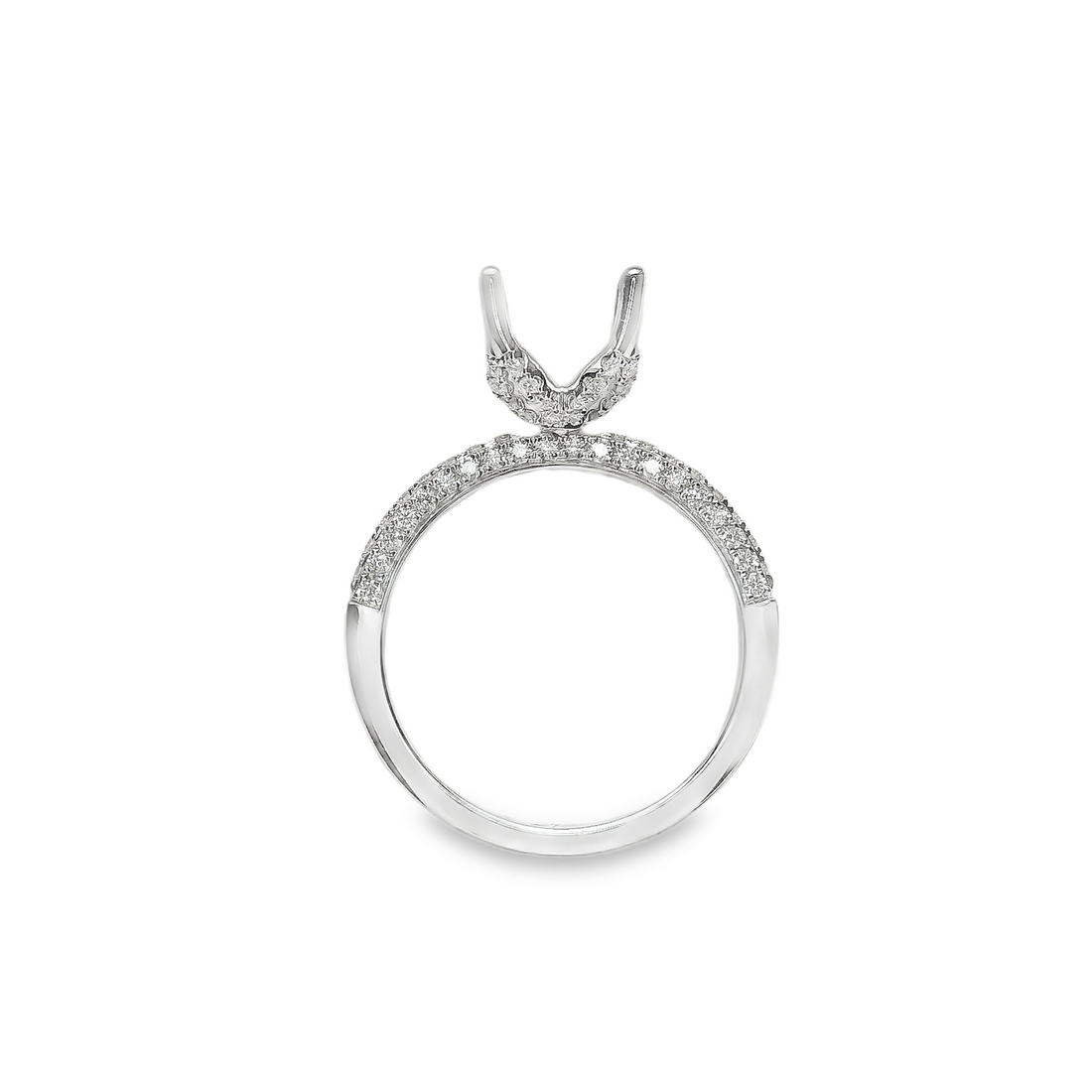 18kt White Gold Natural Round Diamond Semi-Mount Ring (.51ct)