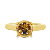 18kt Yellow Gold Full-Cut Diamond Hidden Halo Semi-Mount Ring (.08ct)
