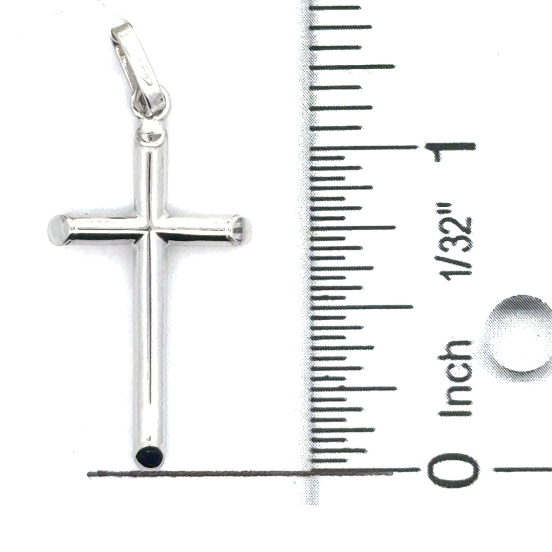 18kt White Gold Italian Made Cross Pendant (1.42g)