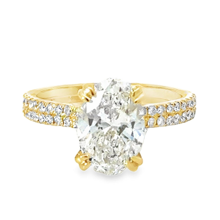 18kt Yellow Gold Round Diamond Engagement Ring (2.59ct)