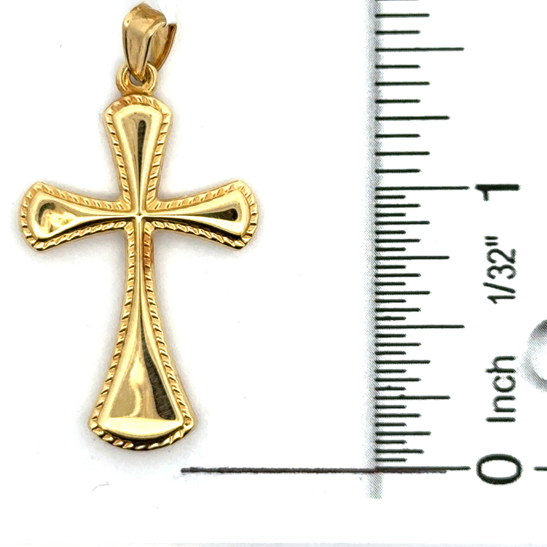 18kt Yellow Gold Italian Made Cross Pendant (1.36g)