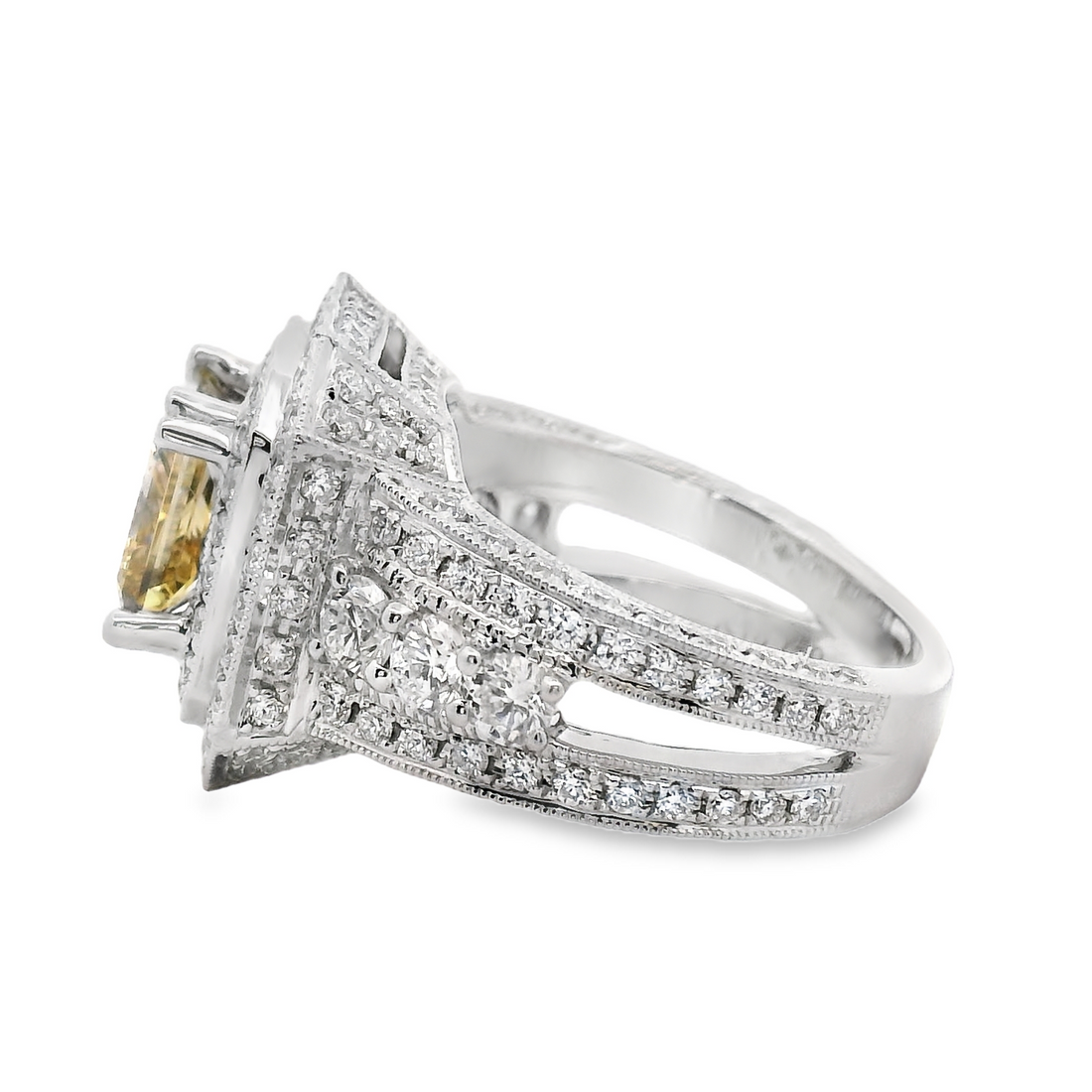 18kt White Gold Lab-Grown Princess Diamond Engagement Ring (4.41ct)