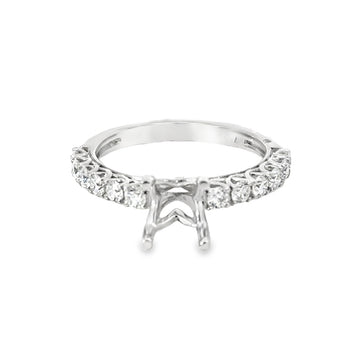 18kt White Gold Prong Set Natural Diamonds Semi-Mount Ring (0.56ct)