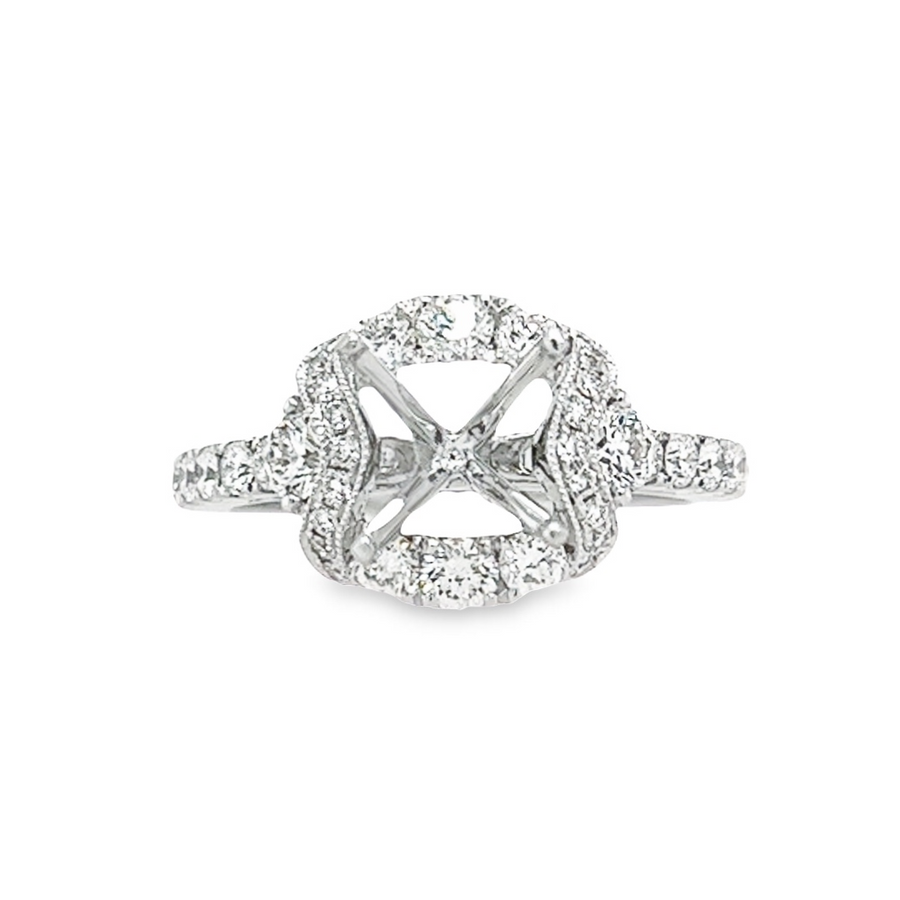 18K White Gold Diamond Semi-Mount Ring (.96ct)