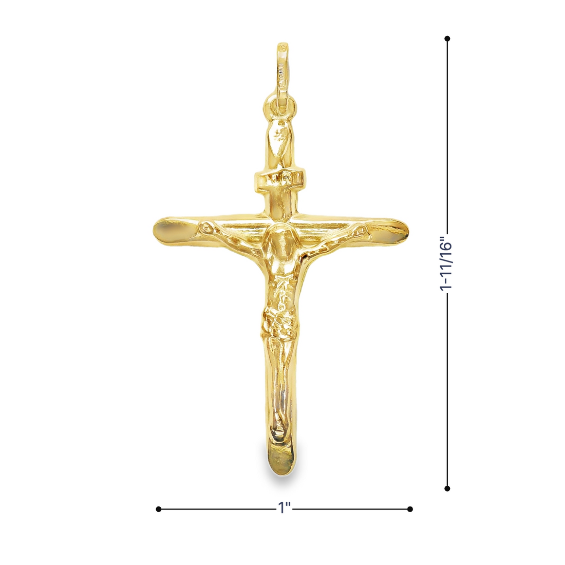 14kt Yellow Gold Italian Made Crucifix Charm (1.42g)