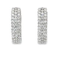 18kt White Gold Natural Diamonds Medium Hoop Earrings (6.37ct)