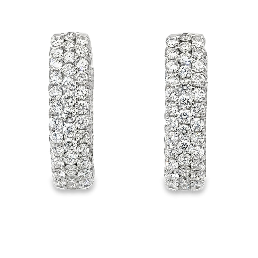 18kt White Gold Natural Diamonds Medium Hoop Earrings (6.37ct)