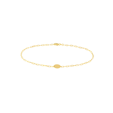 14K Yellow Gold 10" 1.95mm Oval Link Anklet (2.38g)