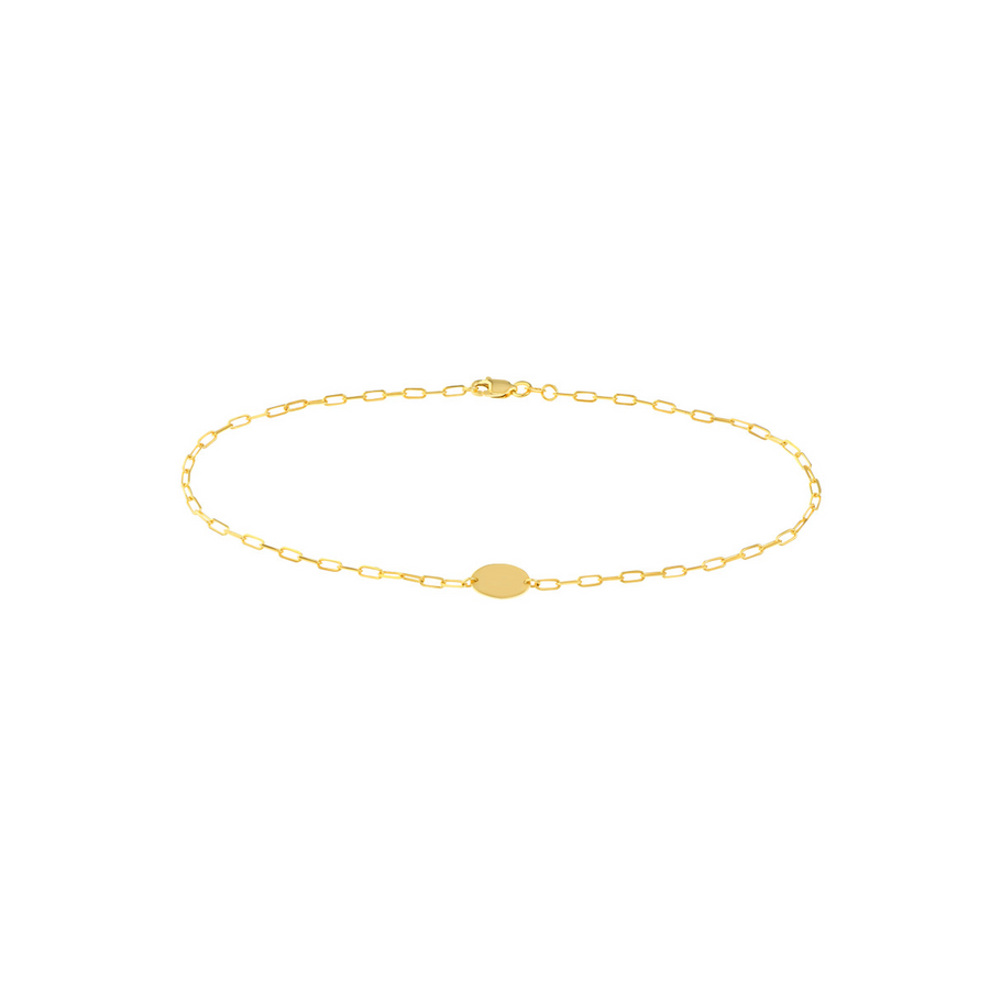 14K Yellow Gold 10" 1.95mm Oval Link Anklet (2.38g)