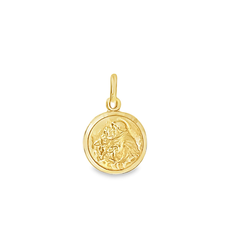 18K Yellow Gold 13mm St. Anthony Medal Pendant (2.06g)