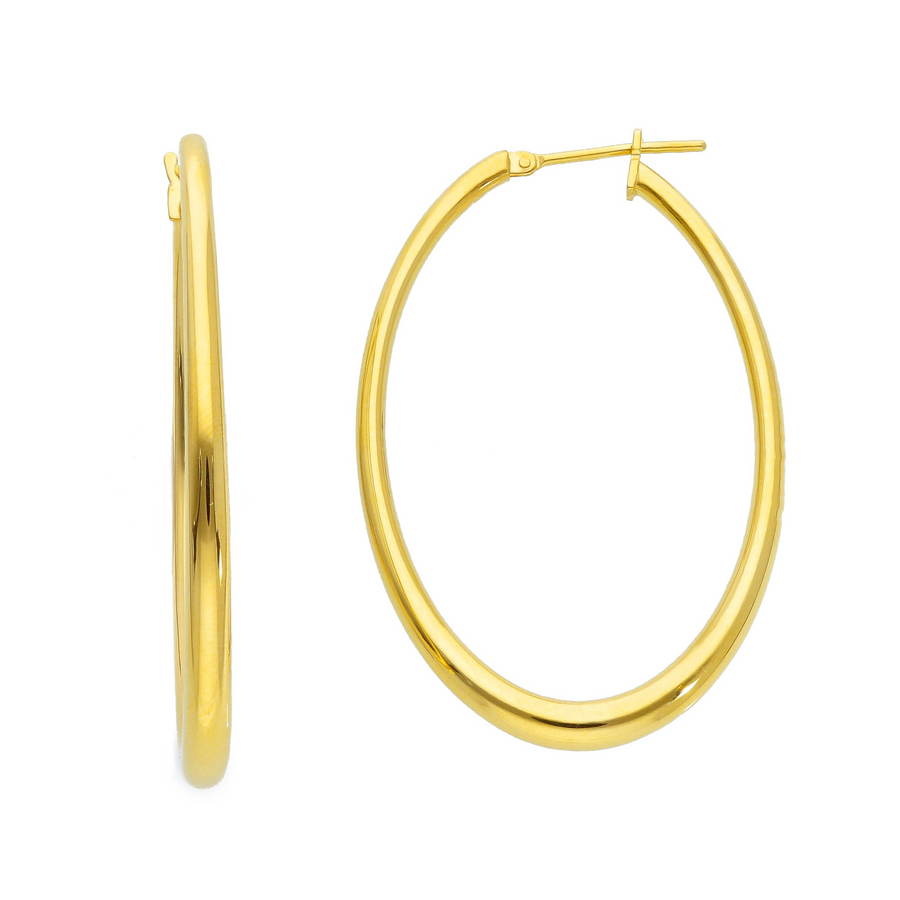 14kt Yellow Gold Italian Made Large Hoop Earrings (5.33g)