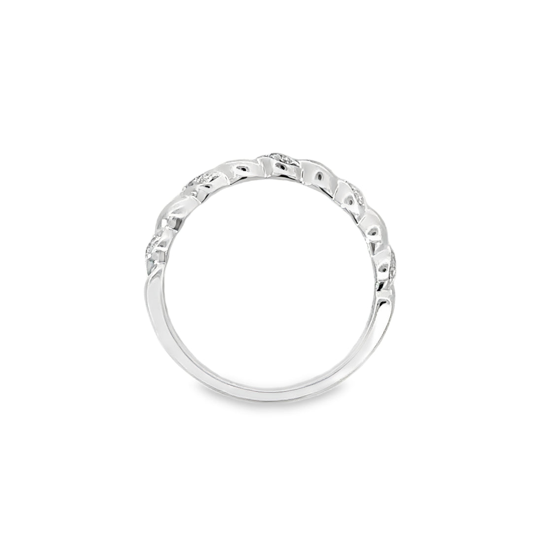 18kt White Gold Diamond Twisted Wedding Ring (0.14ct)